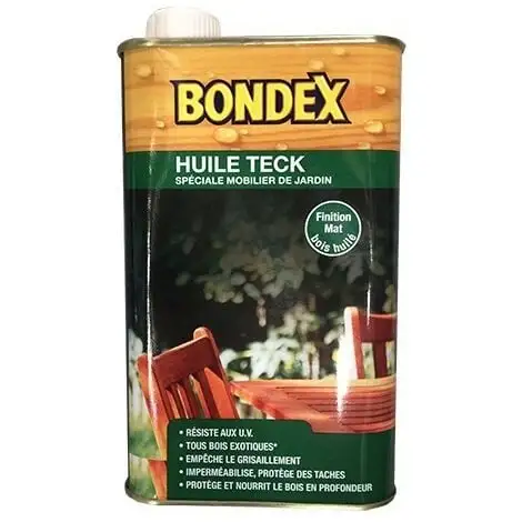 BONDEX Huile Teck Incolore Mat 0,5 L 1 BONDEX Huile Teck Incolore Mat 0,5 L