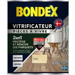 Vitrificateur Pièce à Vivre - Satin - 0,75L - Incolore - Bondex - Incolore